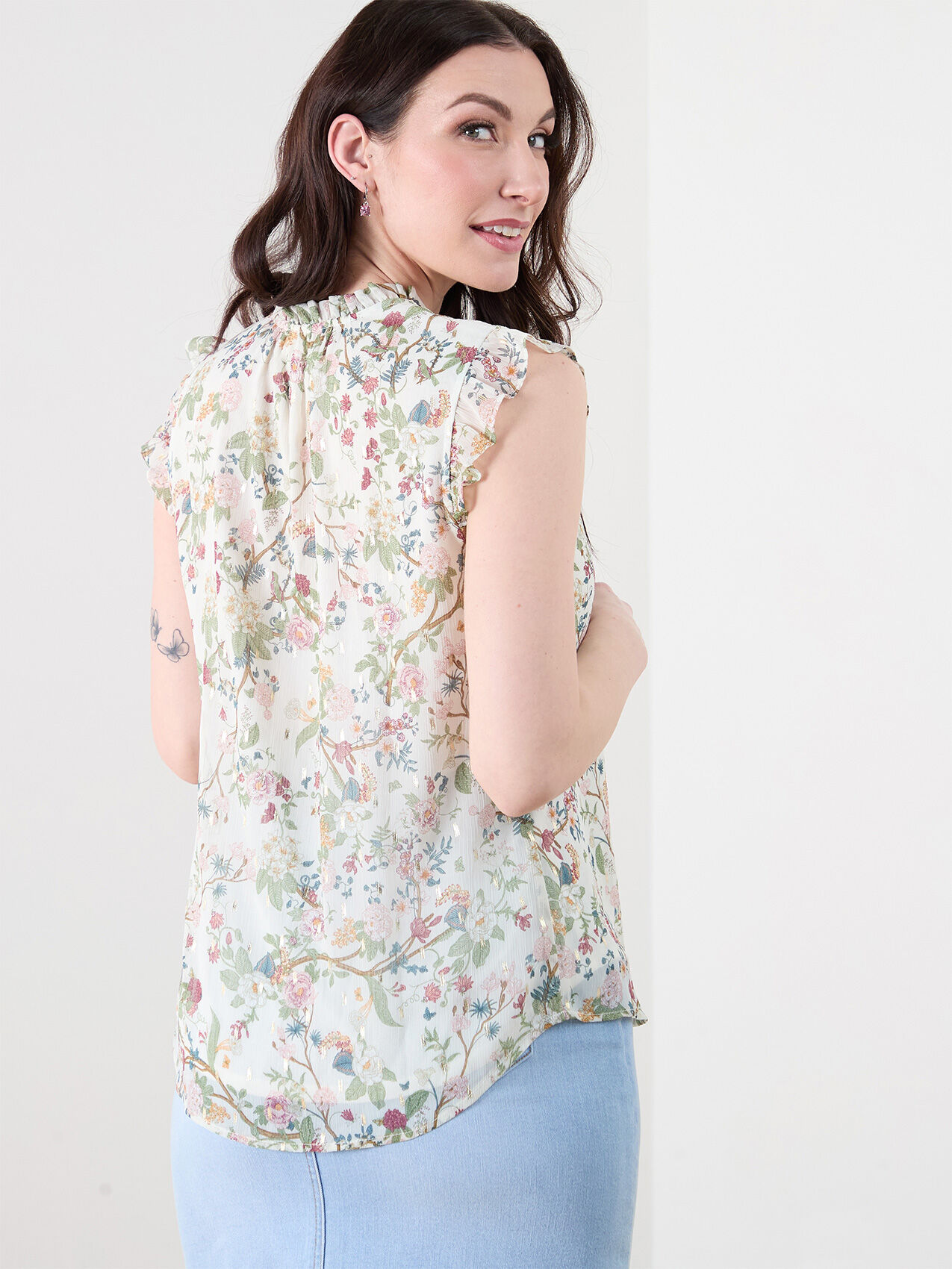 Ruffle chiffon Blouse – L'AUBE BLANC