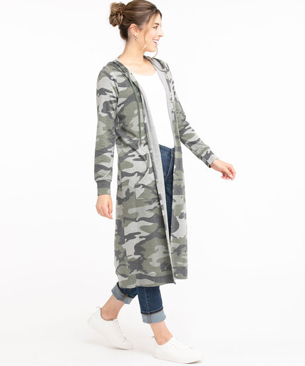Camo Hooded Duster Cardigan Image 1