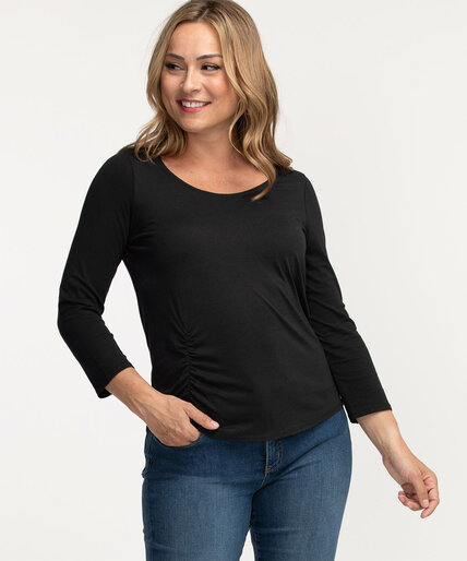 Ruched 3/4 Sleeve T-Shirt Image 5