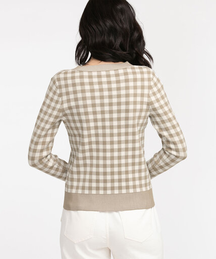 Gingham Button Front Cardigan Image 4