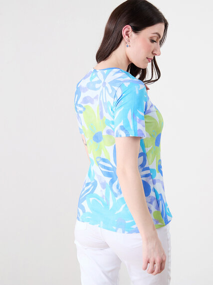 Retro Floral V-Neck Top by GG Collection Image 5