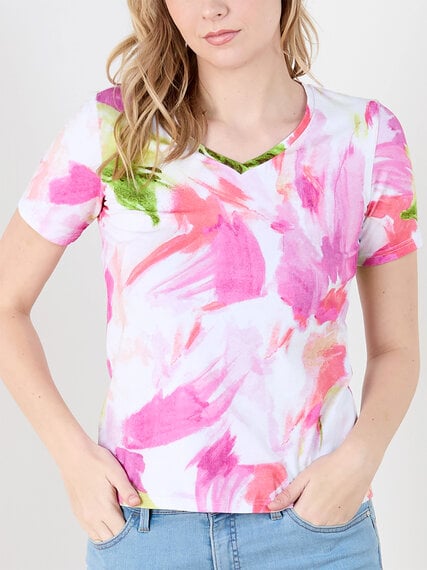 Short Sleeve Brush Strokes Top by GG Collection Image 6