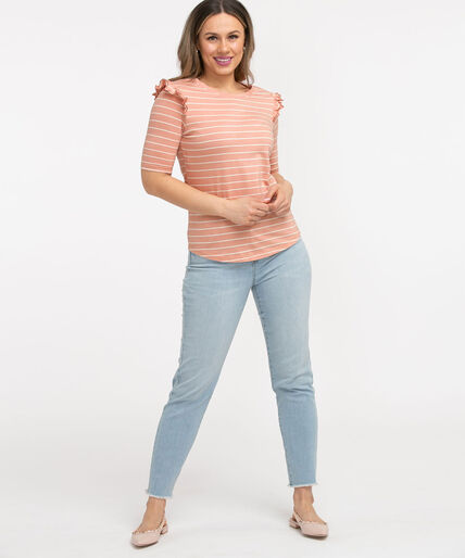 Cotton Blend Frill Sleeve Tee Image 3
