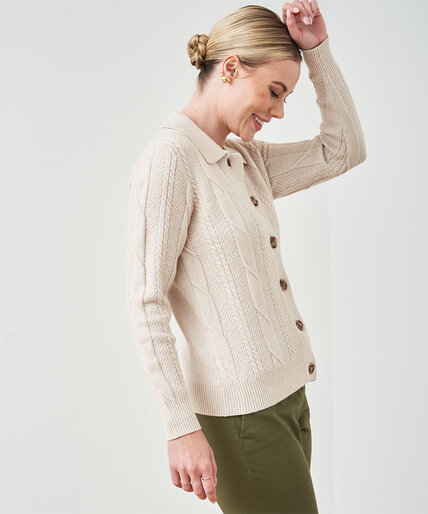 Button Front Cardigan with Collar Image 2