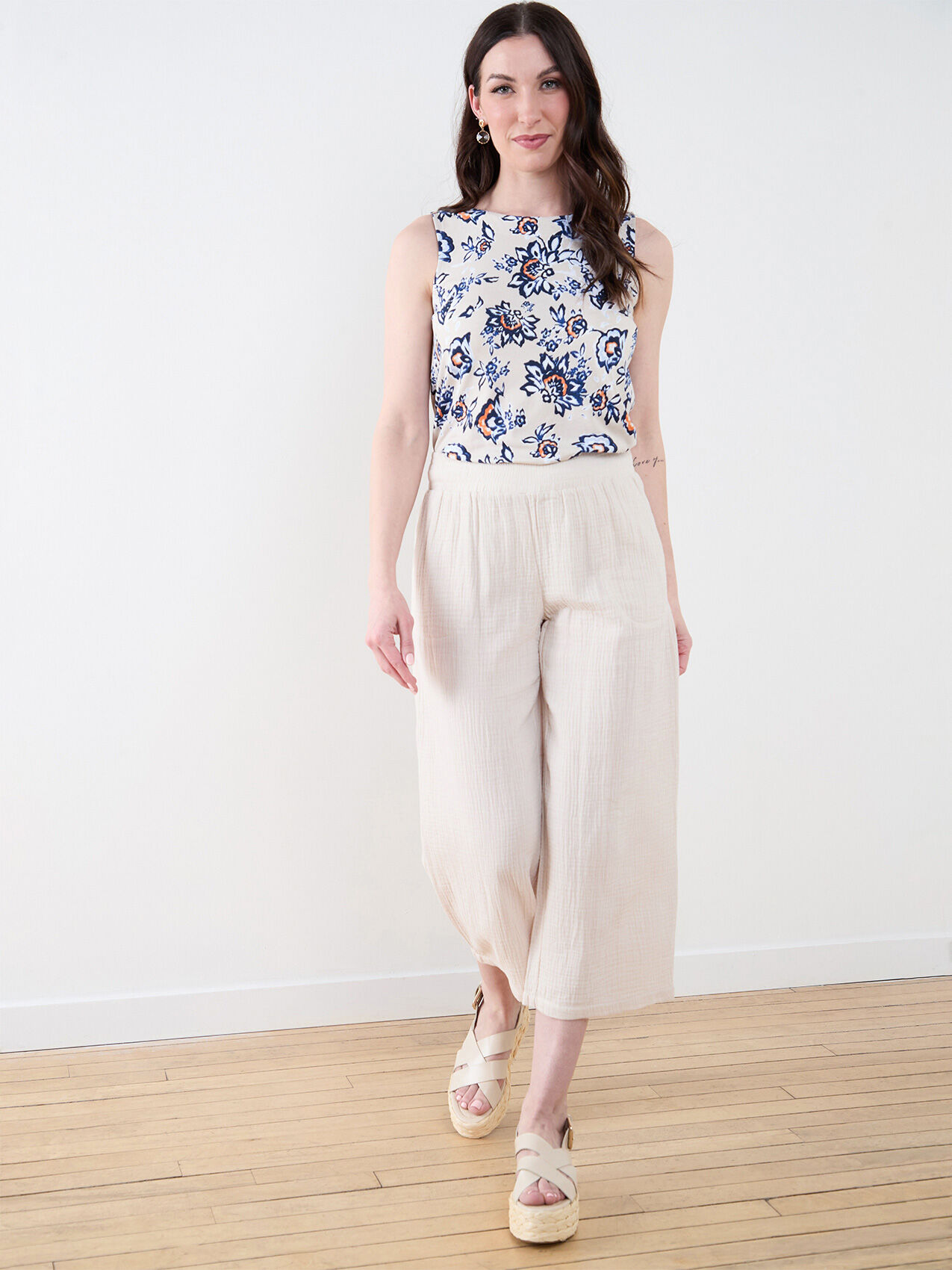 Crinkle crop pants store