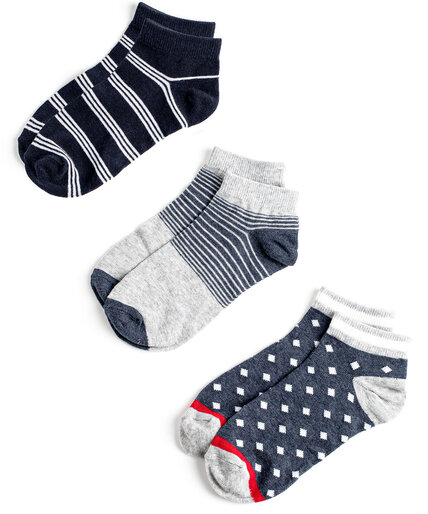 Navy/Grey Ankle Sock 3-Pack Image 1