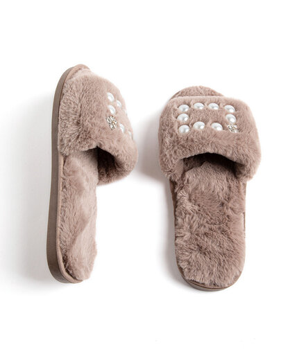 Plush Pearl Slippers Image 1