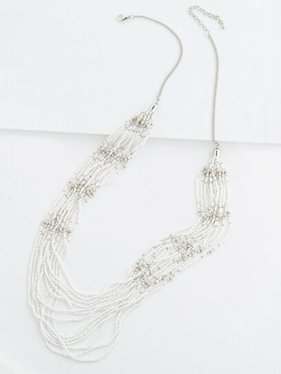 Sea Bead Long Multi Layer Necklace