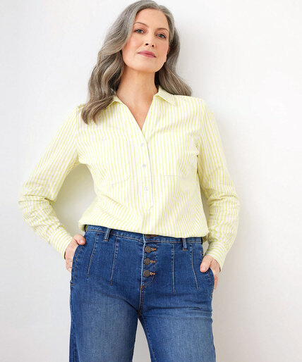 Long Sleeve Collared Popover Blouse Image 1