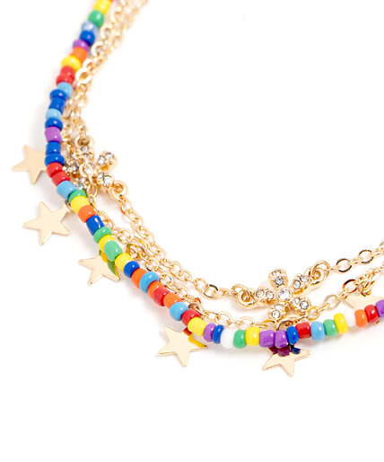 Multi Chain Gold Beaded Anklet Image 2