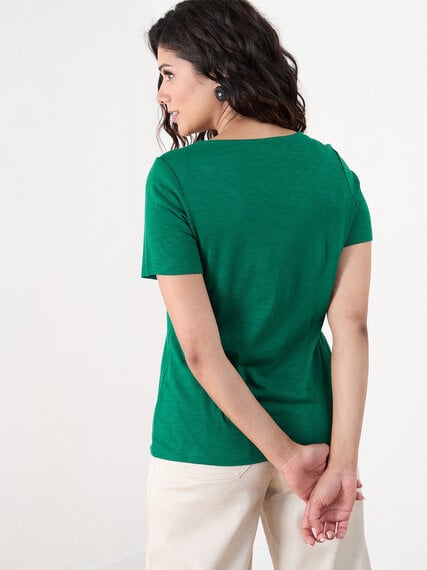 Petite Short Sleeve Crochet Trim  T-Shirt Image 6