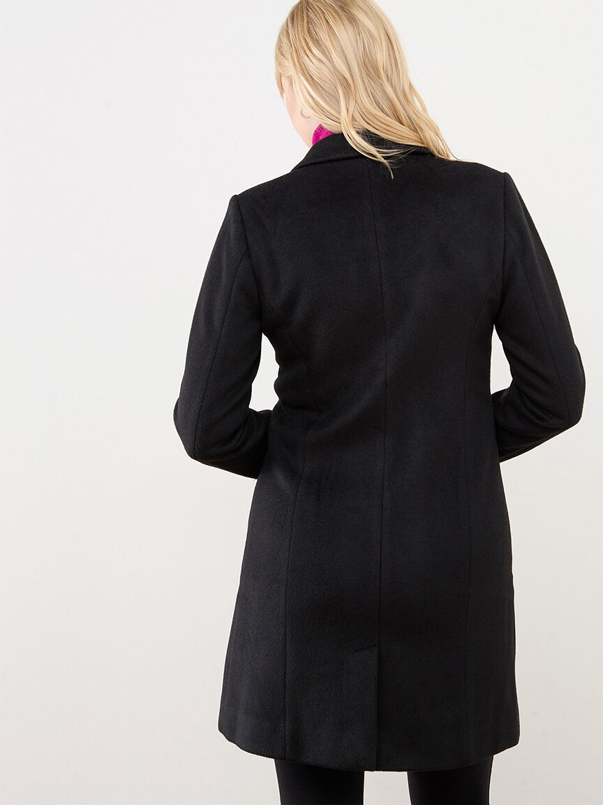 Black faux wool coat shop