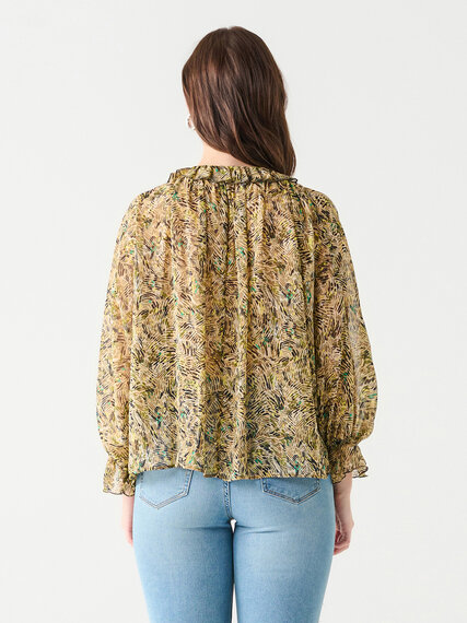 Printed Ruffle Blouse by Black Tape Image 3