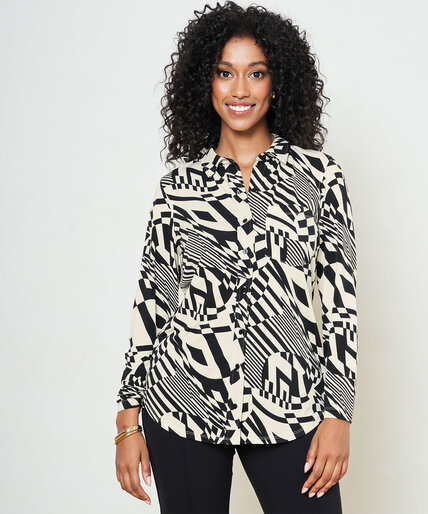 Patterned Collared Shirt Image 4