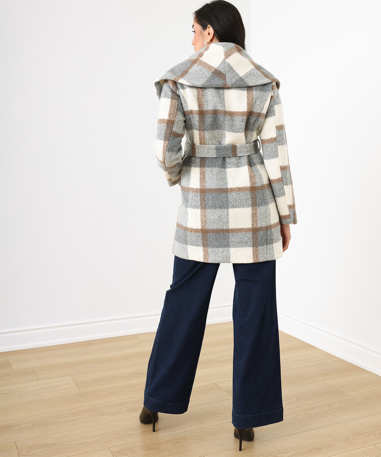 Plaid Wrap Coat Cleo 4000008858