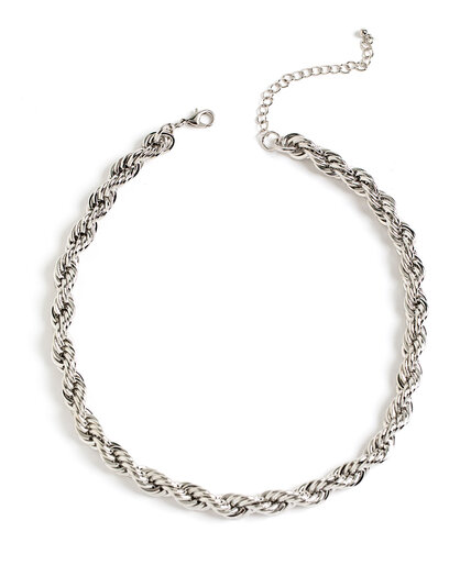 Silver Twisted Rope Necklace Image 1