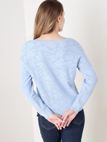 Long Sleeve Crochet Pullover Sweater
