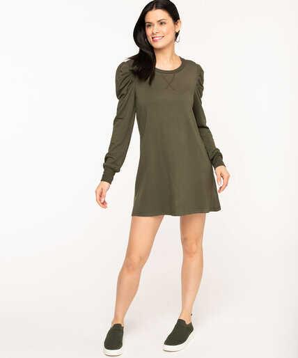 Olive Puff Sleeve Tunic Dress Image 5