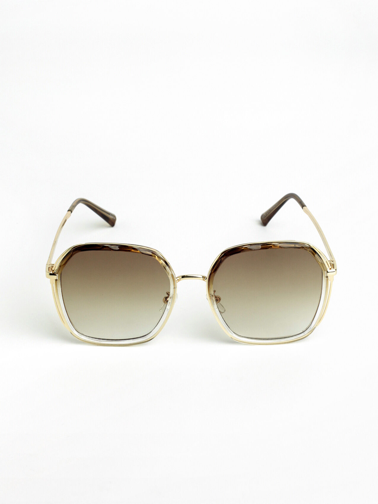 Light Brown Square Framed Sunglasses