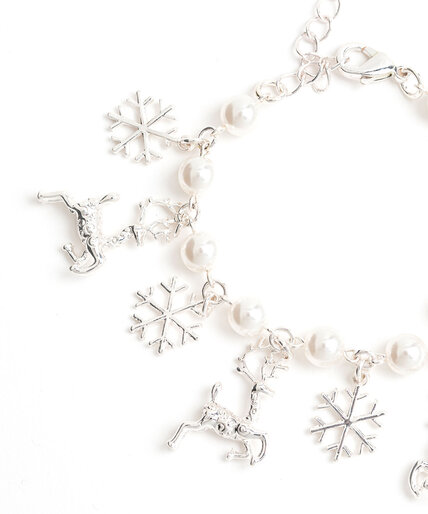 Pearl Reindeer Charm Bracelet Image 2