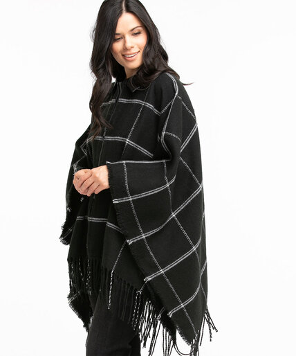 Collared Zip Front Poncho Image 4