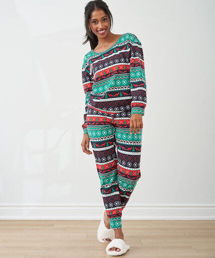 Round Neck Jogger Pajama Set Image 1