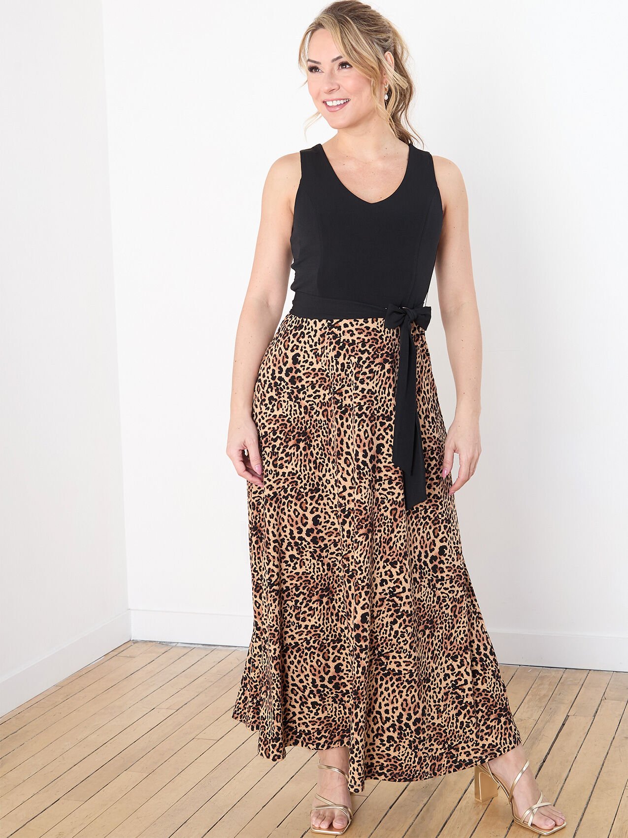 Petite Leopard Print Knit Maxi Dress Cleo 4000010132