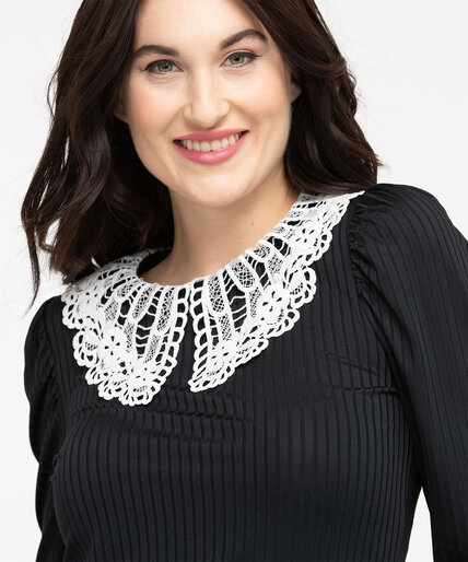 Lace Collar Long Sleeve Top Image 2