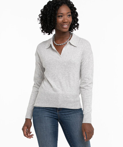 Long Sleeve Polo Collar Sweater Image 5