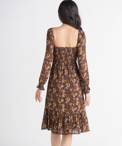 Dex Smocked Lace Trim Midi Dress Image 2