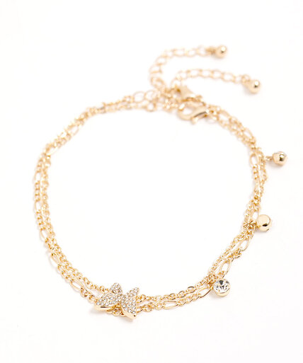 Gold Chain Butterfly Anklet Image 1