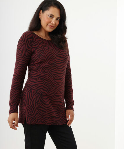 Long Sleeve Animal Print Tunic Sweater Image 5