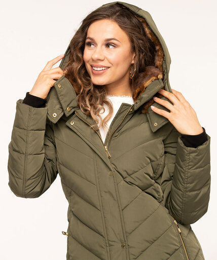 Long Feather Down Puffer Coat Image 3