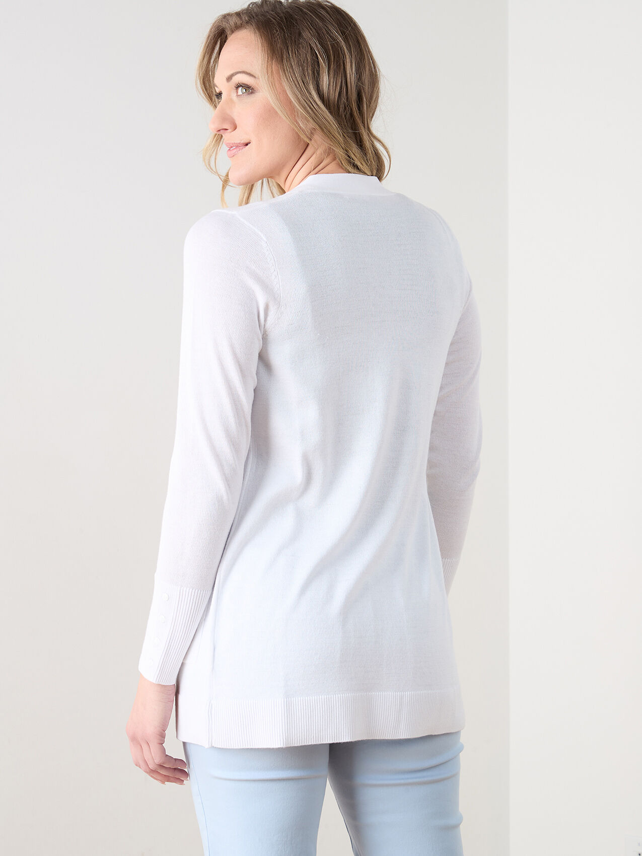 White open cardigan sweater discount