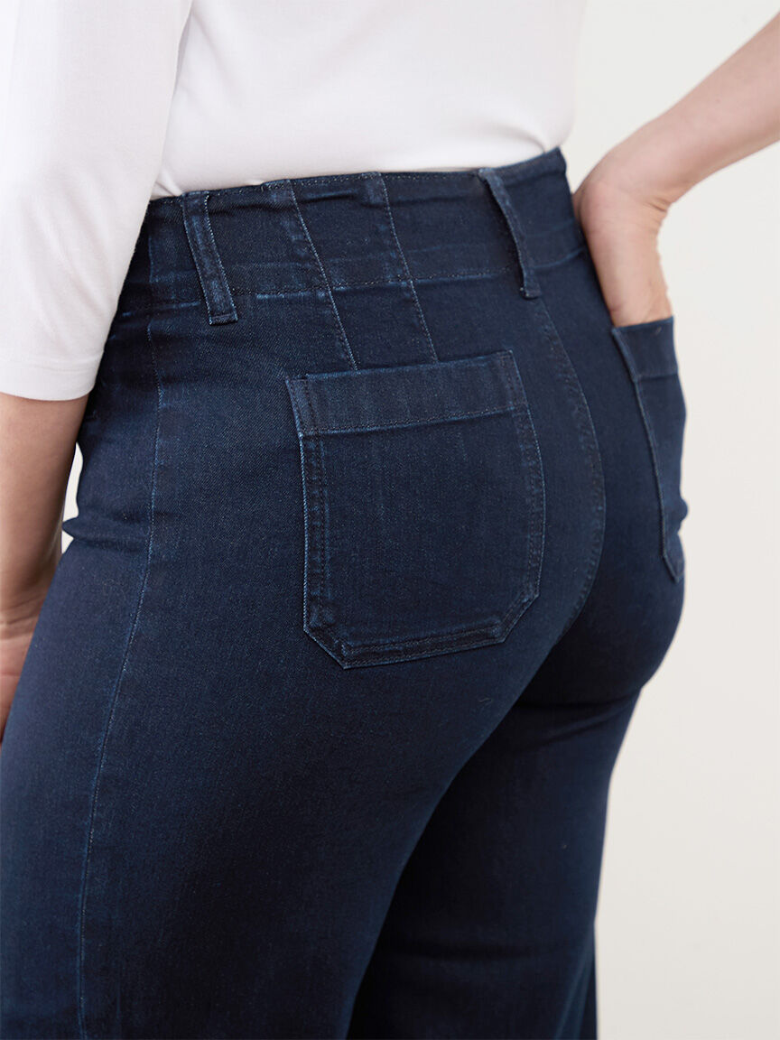 Women's Light Denim Blue Wide-Leg Belted Jeans at H&M CA