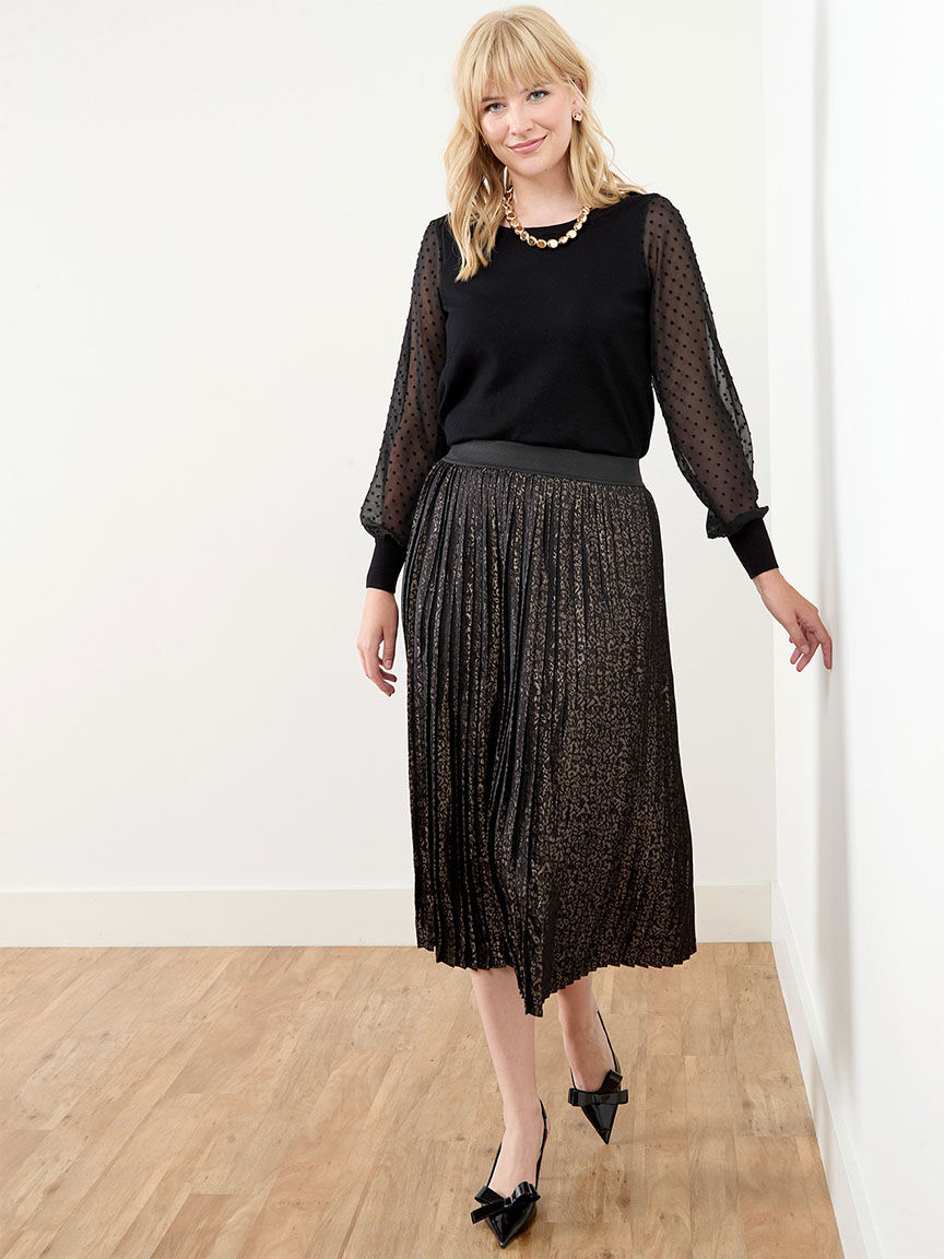 The others - pleated elastic waist skirt leopard on sale