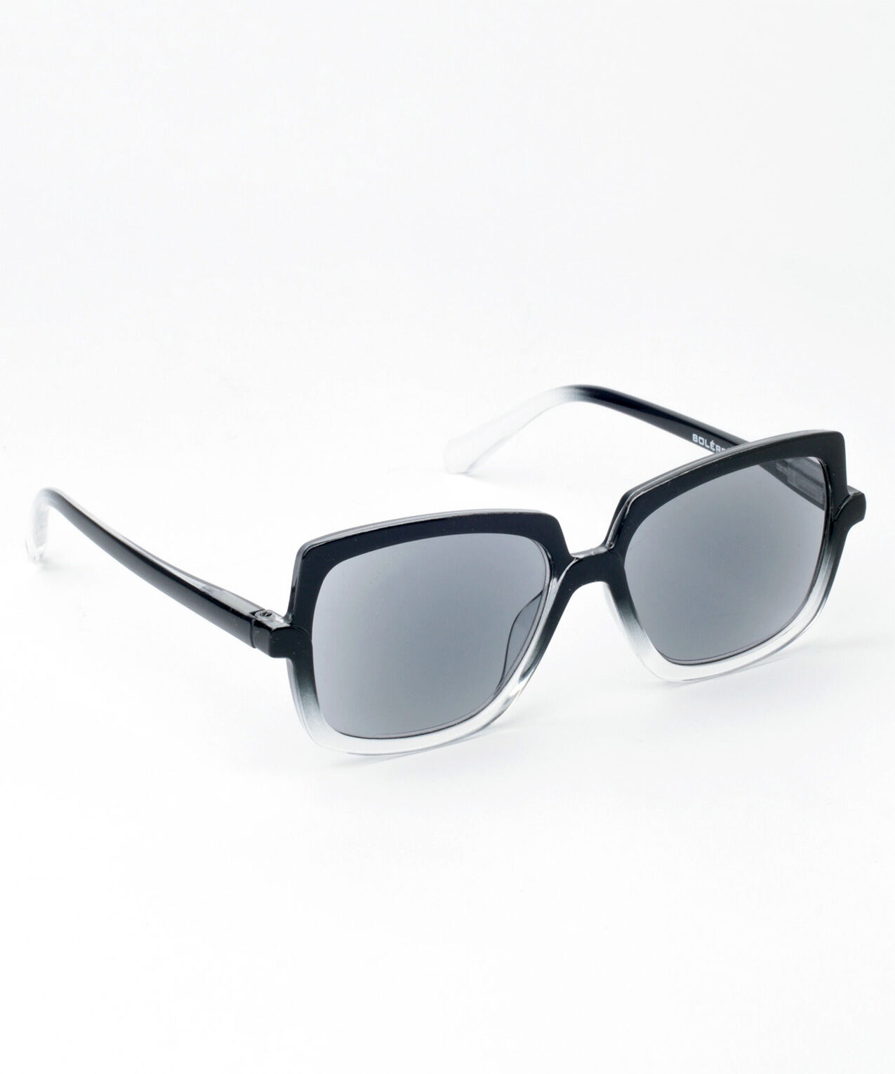 Black and Clear Square-Framed Reader Sunglasses