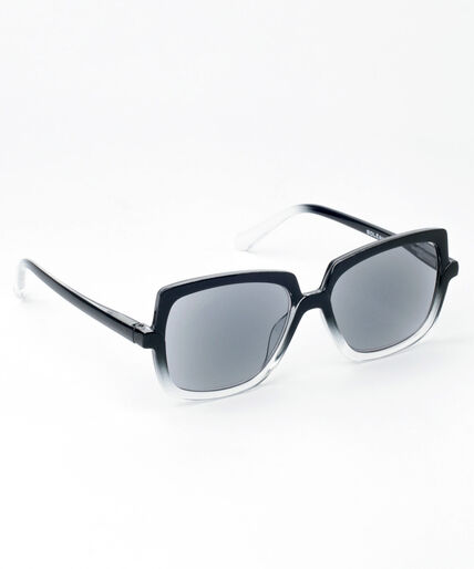 Black and Clear Square-Framed Reader Sunglasses Image 1