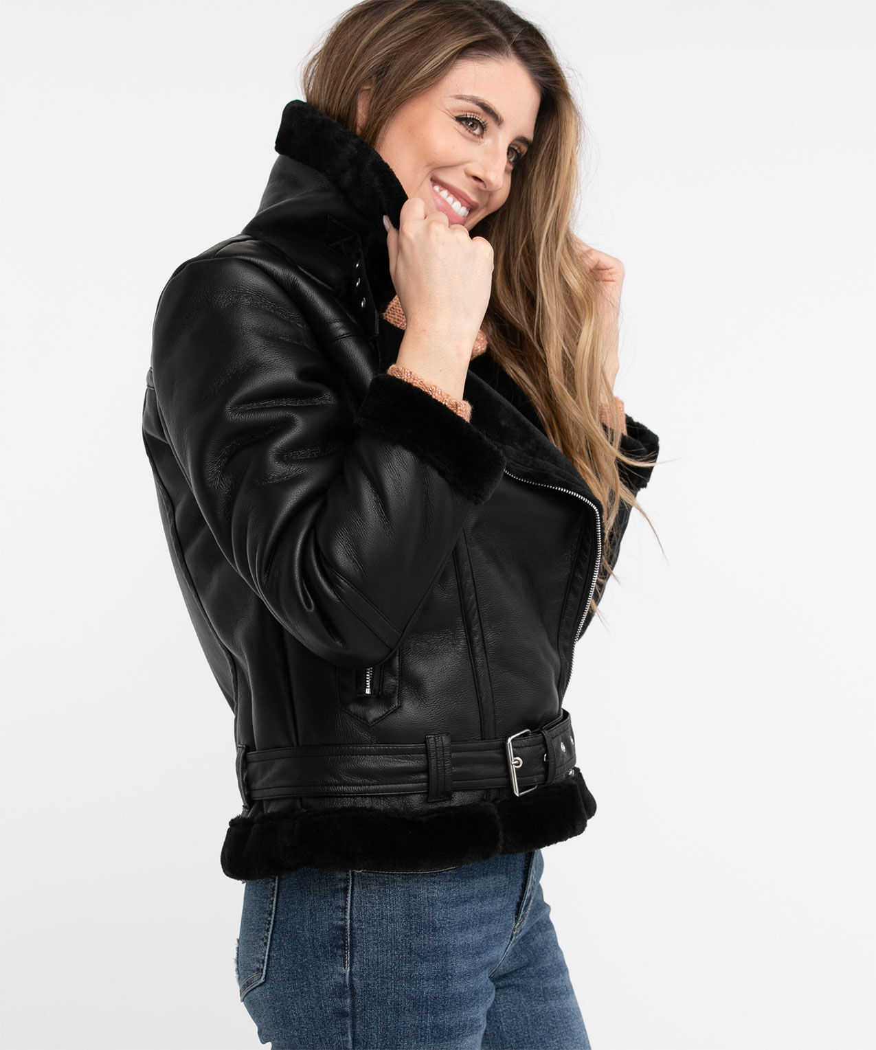 Cleo faux leather jacket outlet
