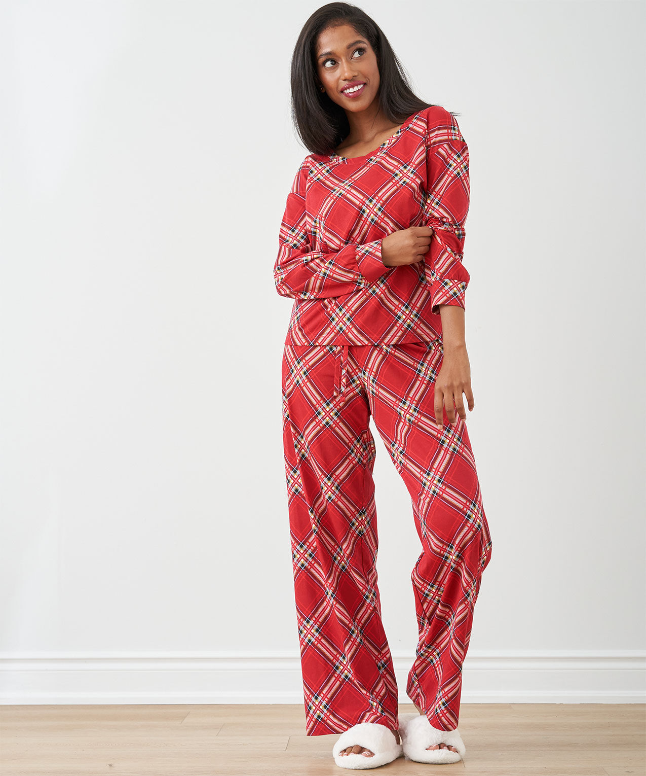 Round Neck Wide Leg Pajama Set Cleo 4000006642