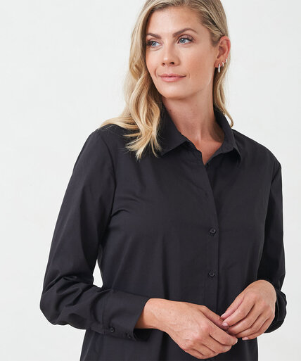 Tunic-Length Collared Shirt Image 2