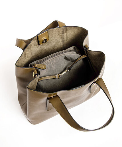Olive Top Handle Mid-Size Tote Image 5