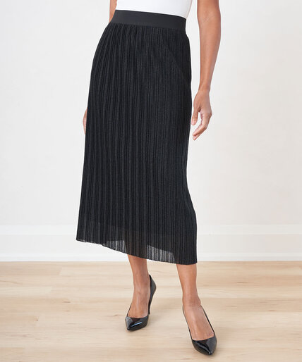 Pleated Black Shimmer Skirt Image 5