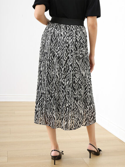 Zebra Print Pleated Skirt Image 4