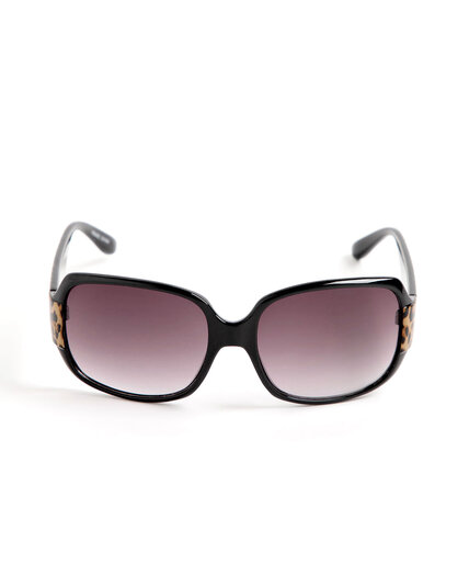 Leopard Print Rectangular Sunglasses Image 2