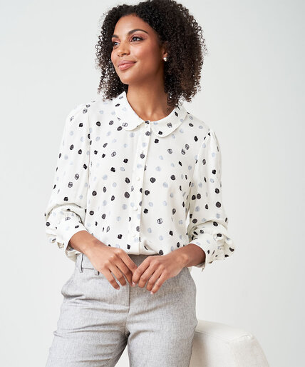 Printed Blouse with Collar Image 1