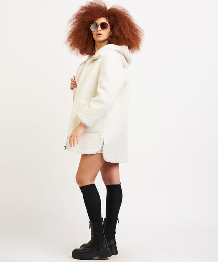 Dex Hooded Fleece Coat Image 2