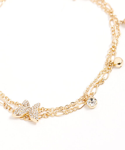 Gold Chain Butterfly Anklet Image 2