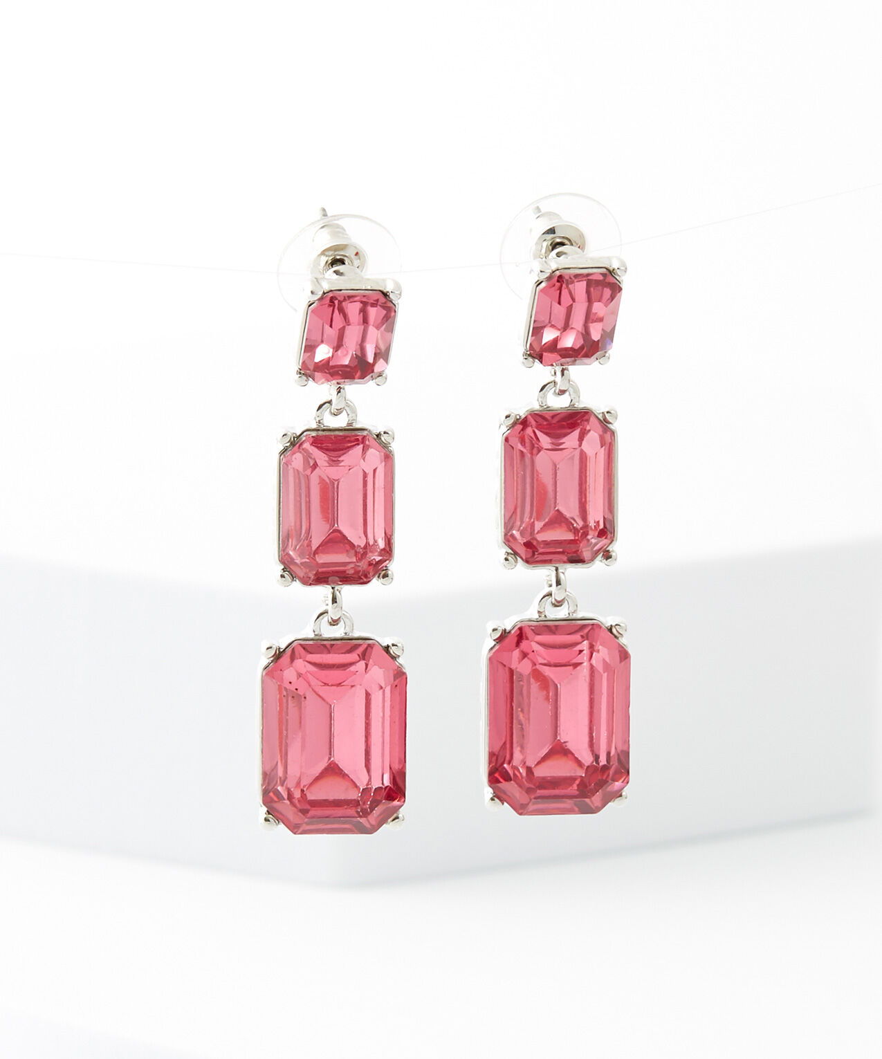 Square Faceted Stone Drop Earrings Cleo 4000008799