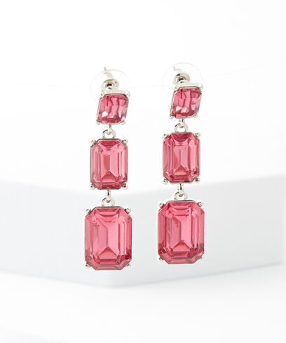 Square Faceted-Stone Drop Earrings
